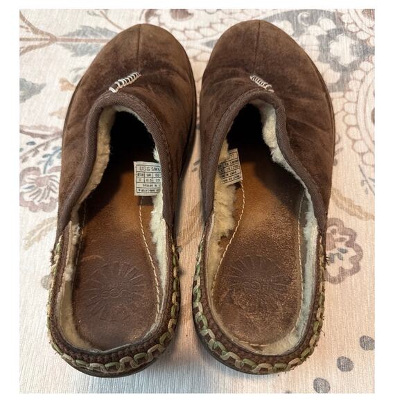 UGG Australia Kohala Sheepskin Slip On Brown Suede Mules Comfort Clogs Women's 8 - Picture 4 of 6